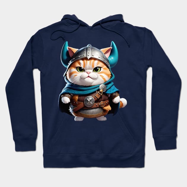 Cute Viking warrior cat Hoodie by Human light 